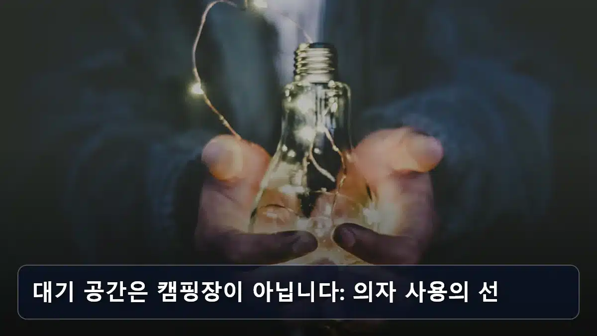 대기 공간은 캠핑장이 아닙니다: 의자 사용의 선 관련 이미지