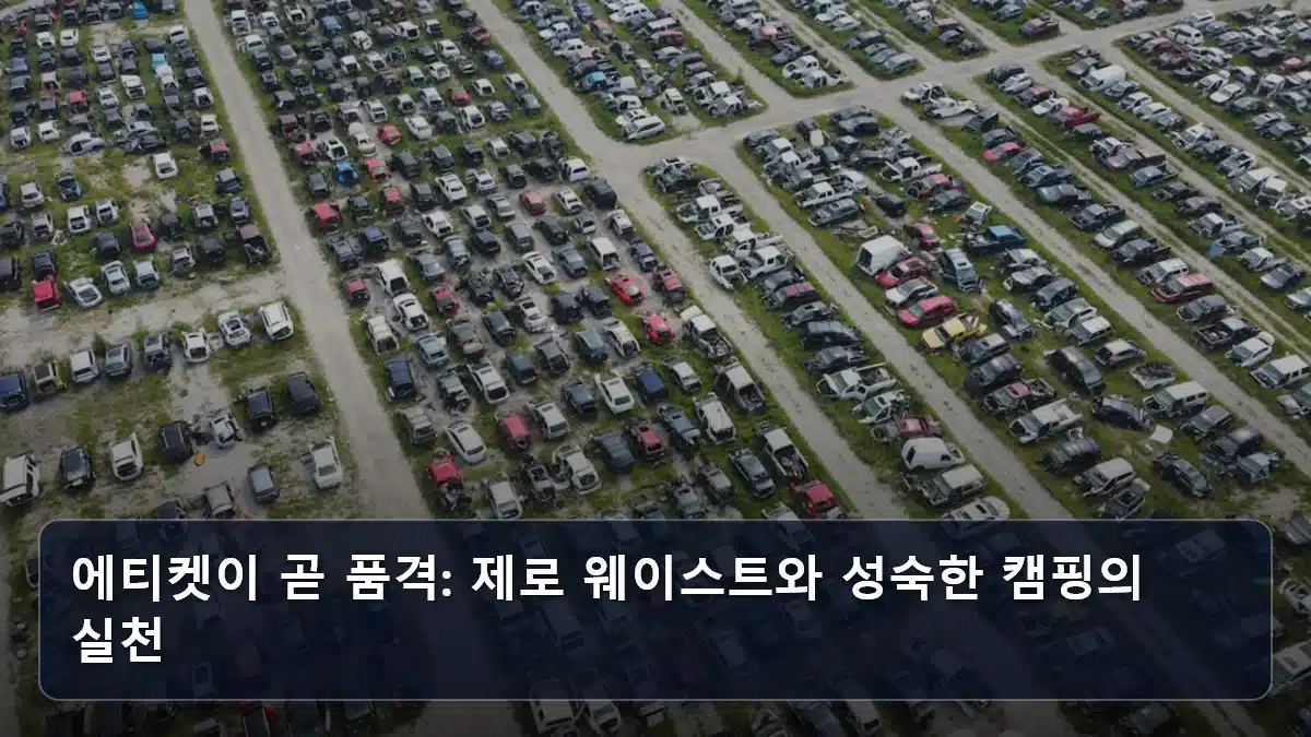 에티켓이 곧 품격: 제로 웨이스트와 성숙한 캠핑의 실천 관련 이미지