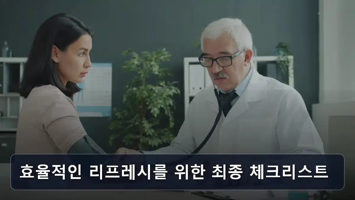 효율적인 리프레시를 위한 최종 체크리스트 관련 이미지