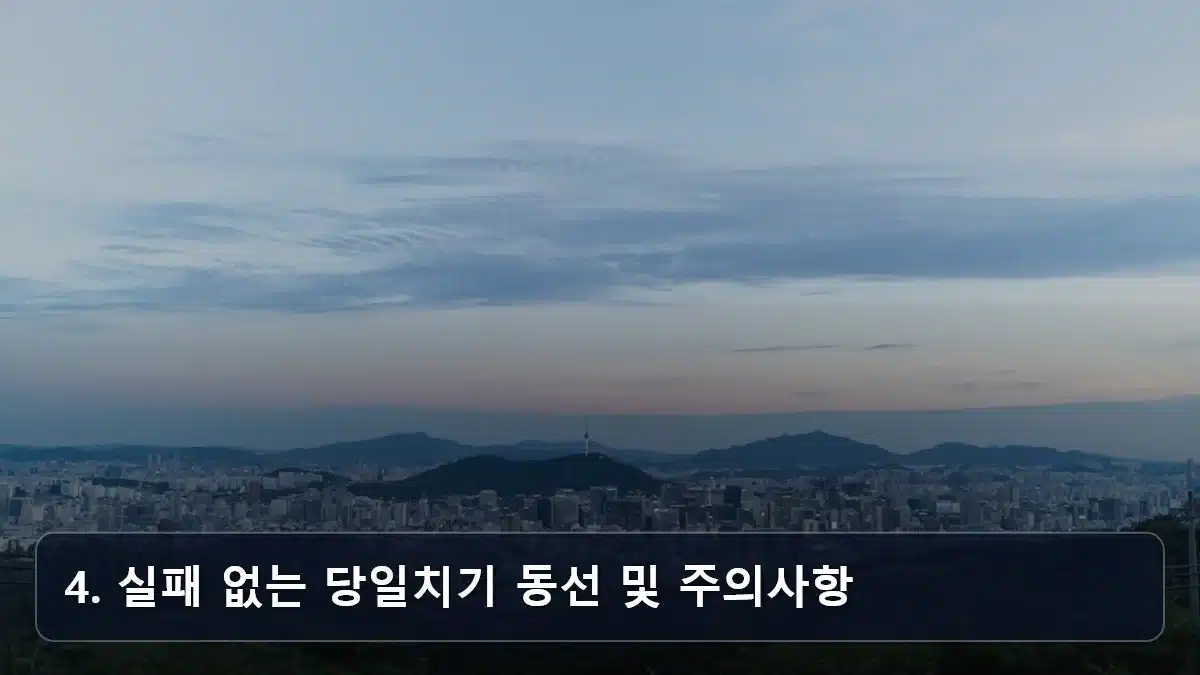 4. 실패 없는 당일치기 동선 및 주의사항 관련 이미지