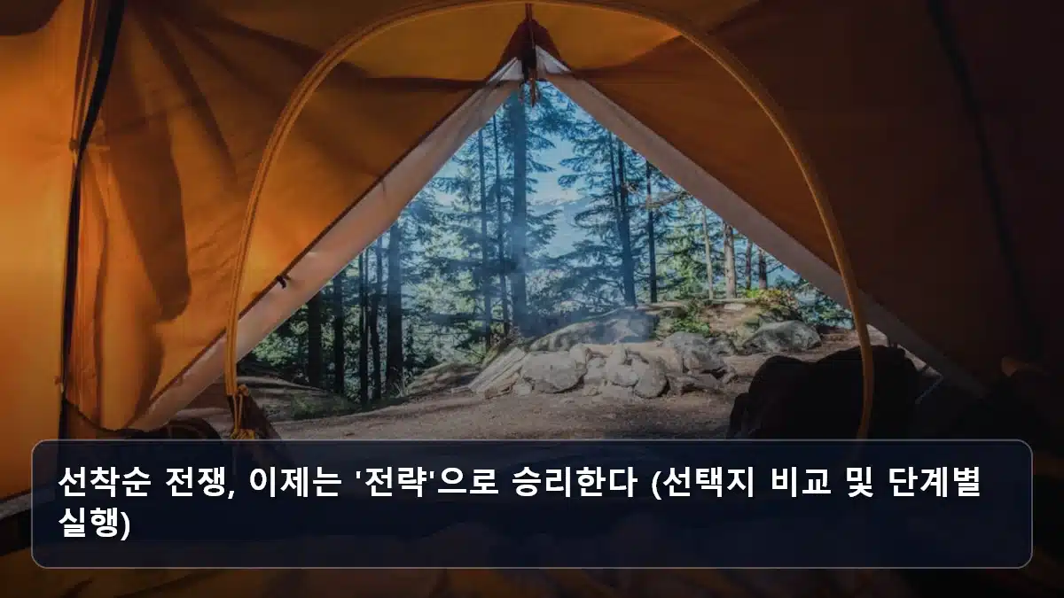 선착순 전쟁, 이제는 '전략'으로 승리한다 (선택지 비교 및 단계별 실행) 관련 이미지