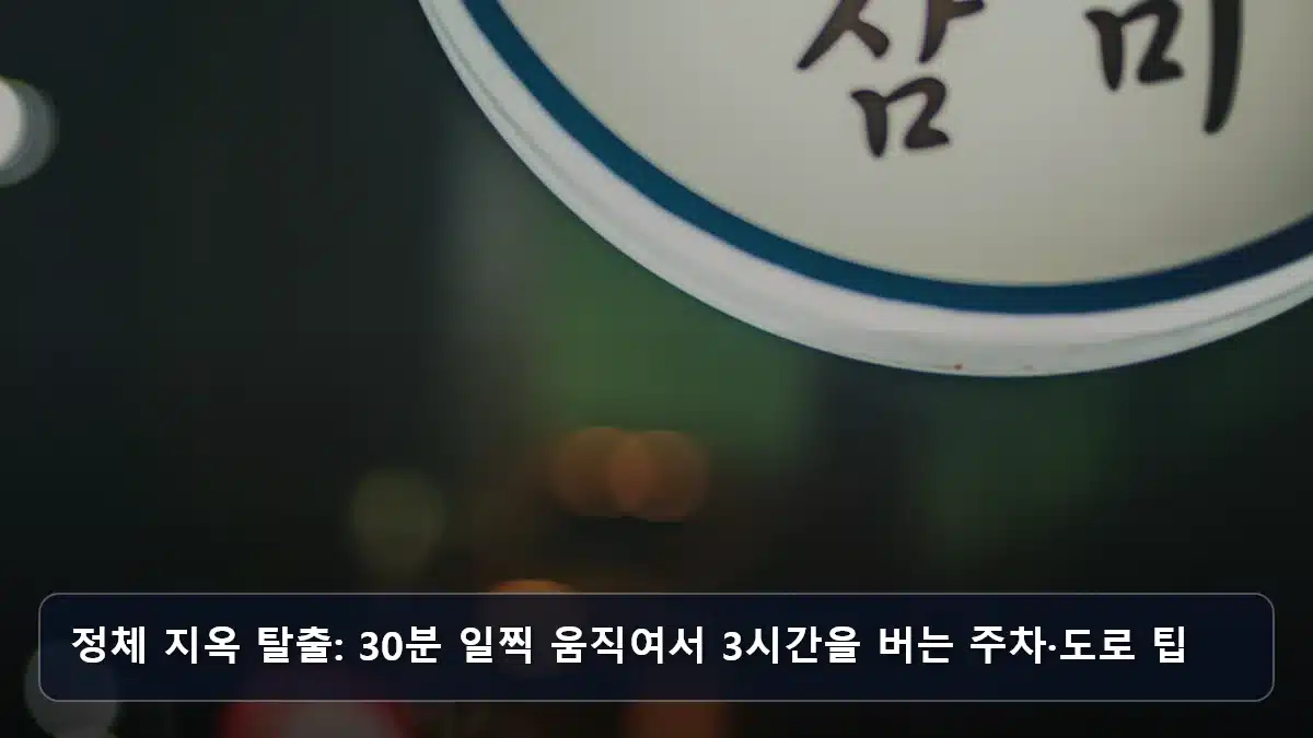 정체 지옥 탈출: 30분 일찍 움직여서 3시간을 버는 주차·도로 팁 관련 이미지