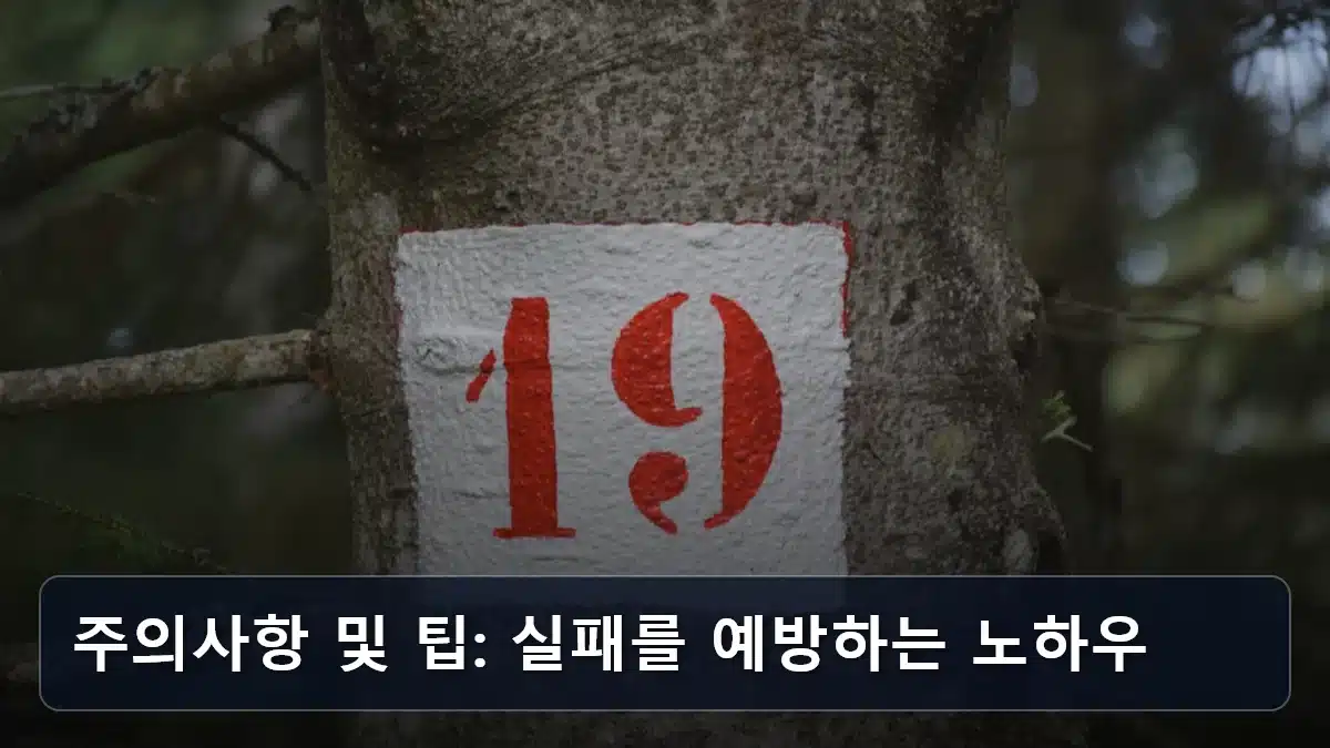 주의사항 및 팁: 실패를 예방하는 노하우 관련 이미지