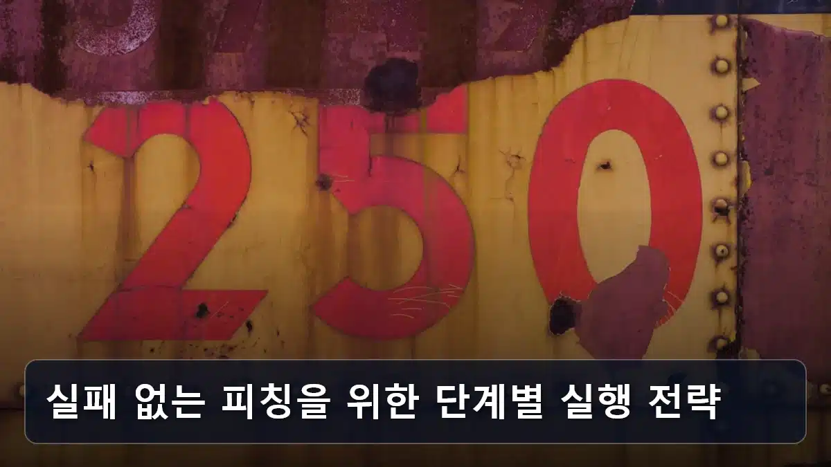 실패 없는 피칭을 위한 단계별 실행 전략 관련 이미지