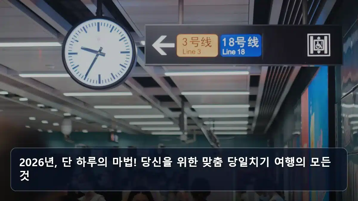 2026년, 단 하루의 마법! 당신을 위한 맞춤 당일치기 여행의 모든 것 관련 이미지