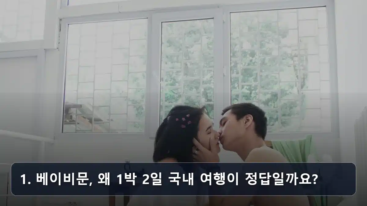 1. 베이비문, 왜 1박 2일 국내 여행이 정답일까요? 관련 이미지