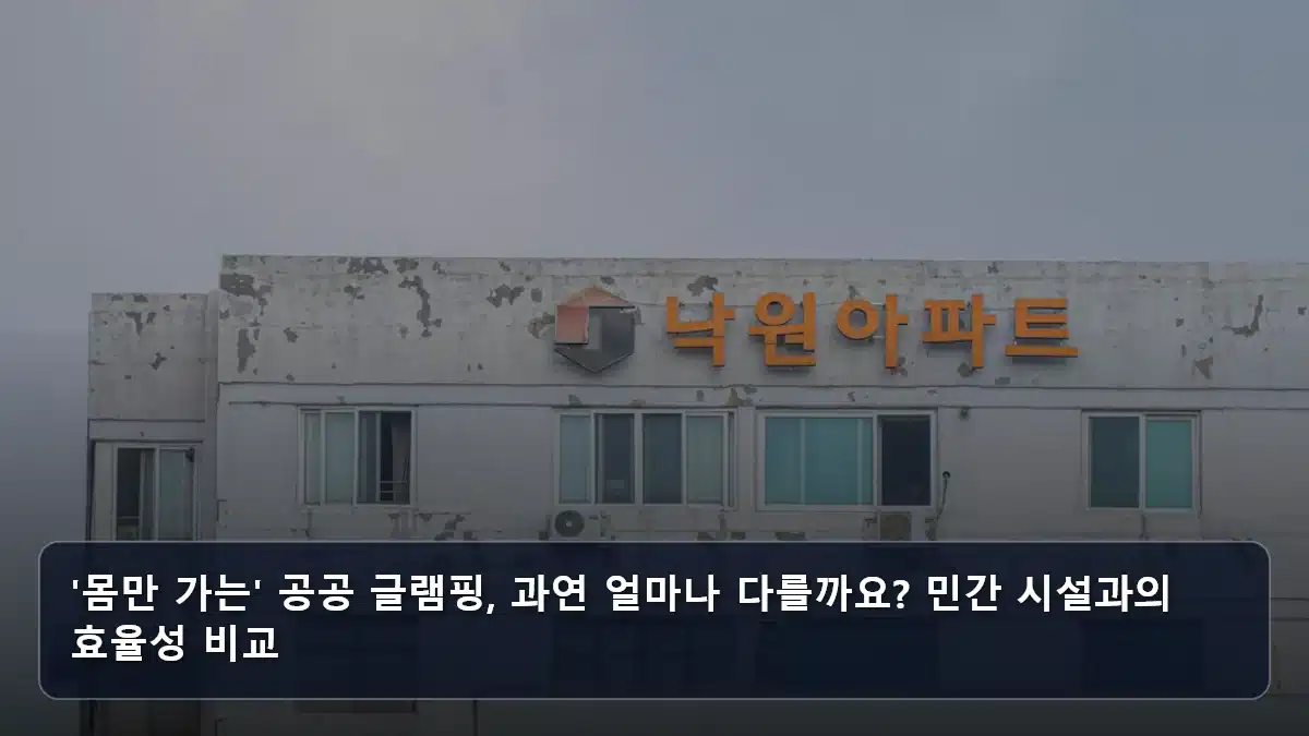 '몸만 가는' 공공 글램핑, 과연 얼마나 다를까요? 민간 시설과의 효율성 비교 관련 이미지