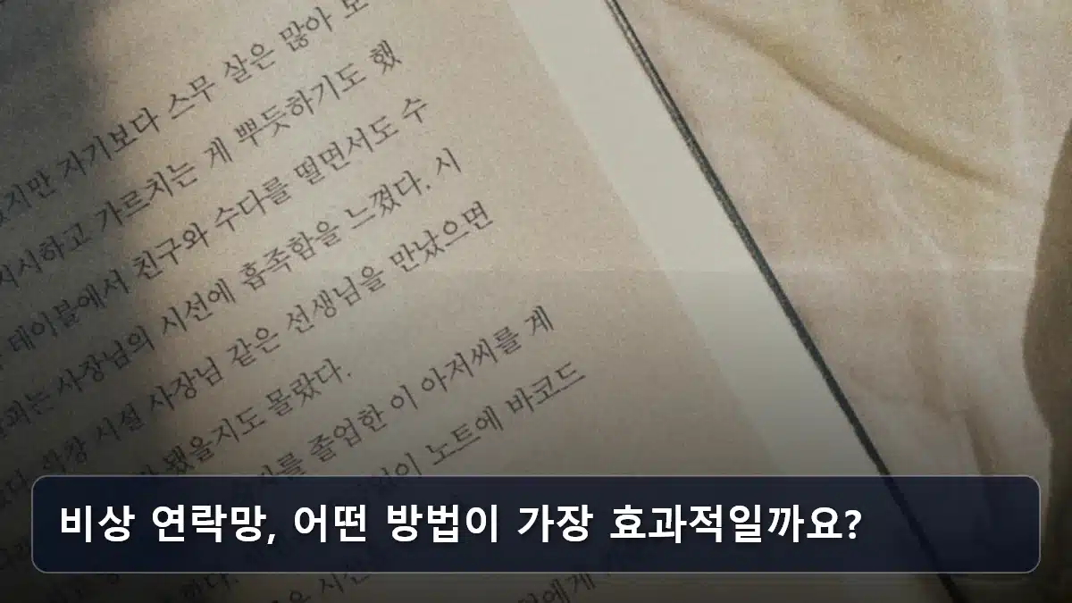 비상 연락망, 어떤 방법이 가장 효과적일까요? 관련 이미지