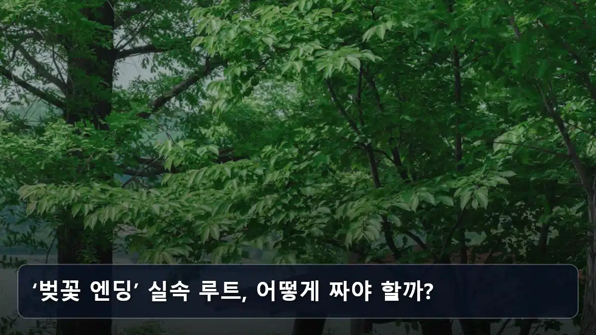 ‘벚꽃 엔딩’ 실속 루트, 어떻게 짜야 할까? 관련 이미지