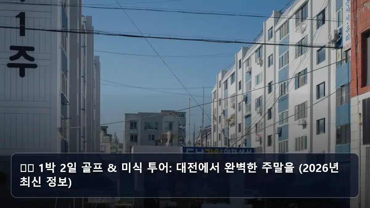 ⛳️ 1박 2일 골프 & 미식 투어: 대전에서 완벽한 주말을 (2026년 최신 정보) 관련 이미지