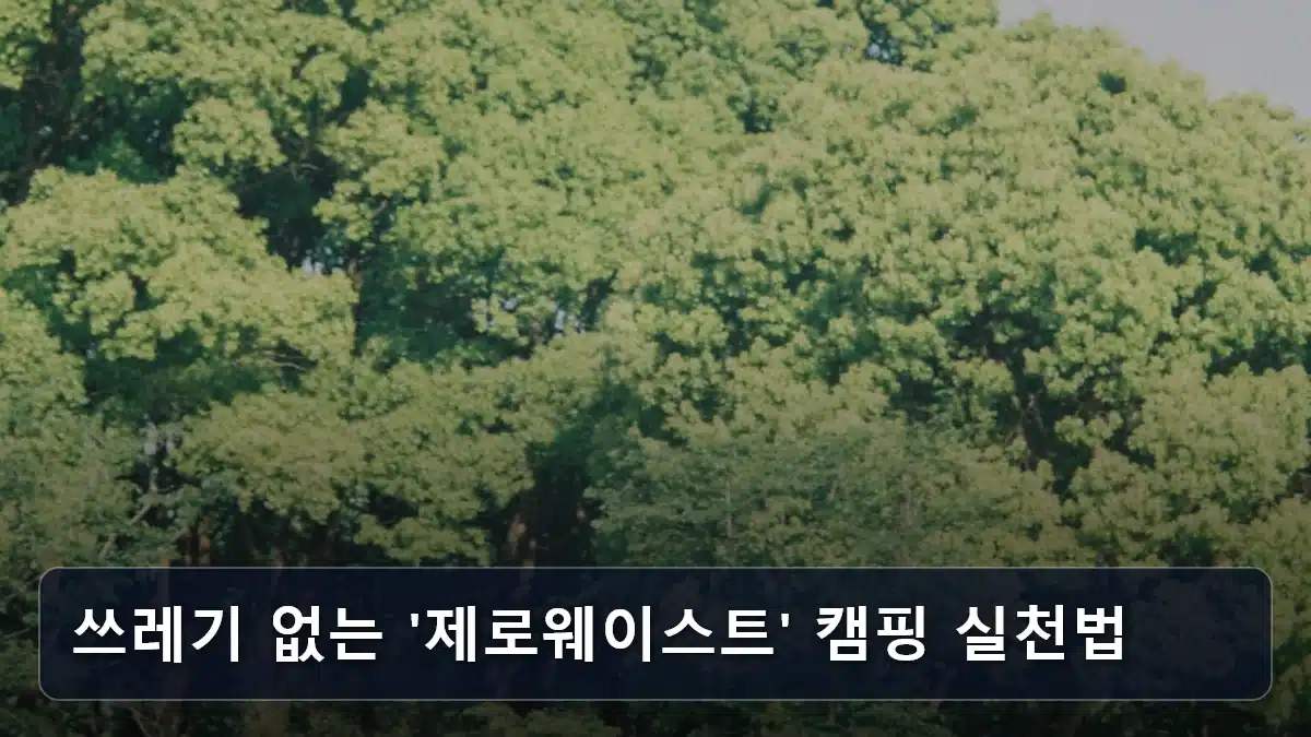 쓰레기 없는 '제로웨이스트' 캠핑 실천법 관련 이미지