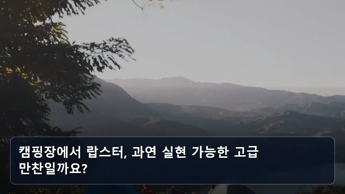 캠핑장에서 랍스터, 과연 실현 가능한 고급 만찬일까요? 관련 이미지