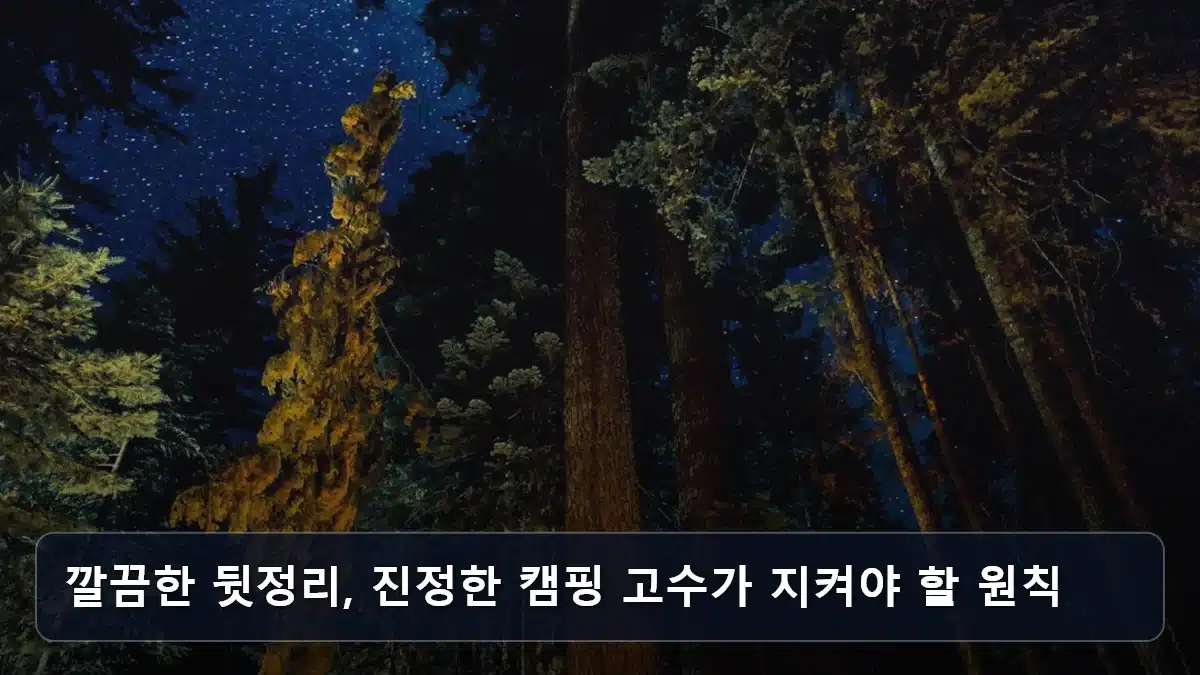 깔끔한 뒷정리, 진정한 캠핑 고수가 지켜야 할 원칙 관련 이미지
