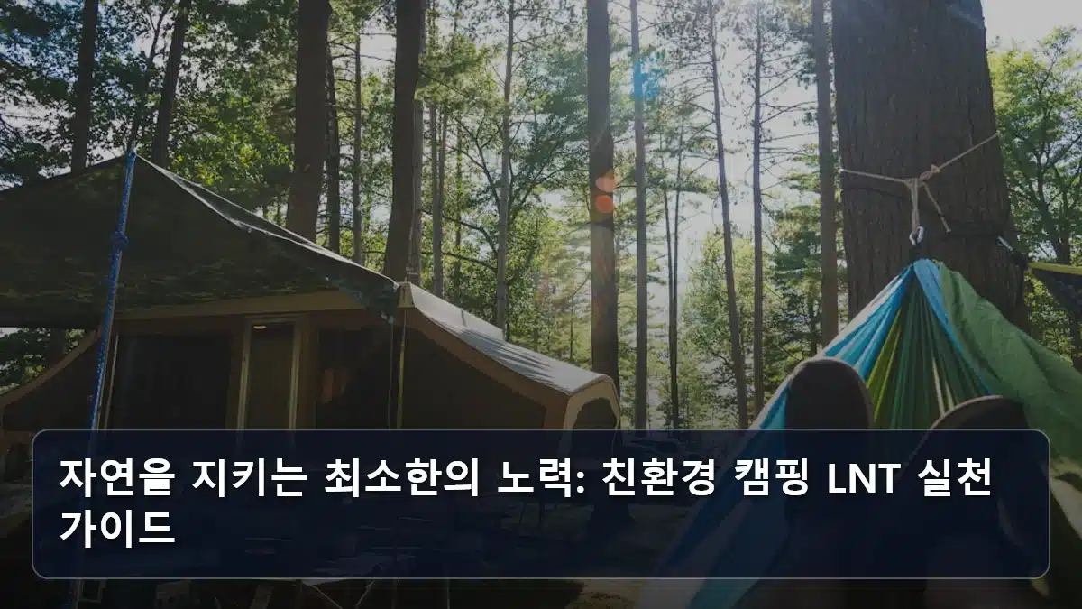 자연을 지키는 최소한의 노력: 친환경 캠핑 LNT 실천 가이드 관련 이미지