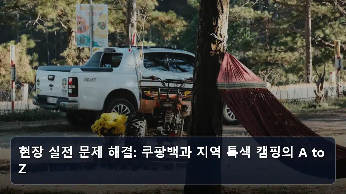 현장 실전 문제 해결: 쿠팡백과 지역 특색 캠핑의 A to Z 관련 이미지