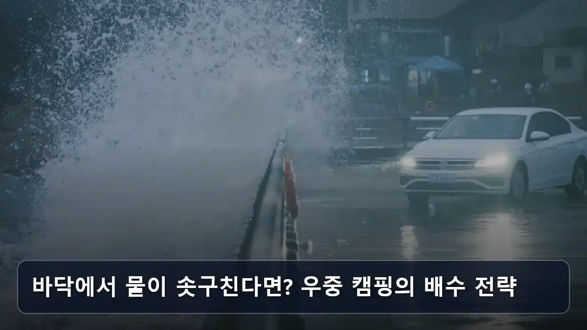 바닥에서 물이 솟구친다면? 우중 캠핑의 배수 전략 관련 이미지