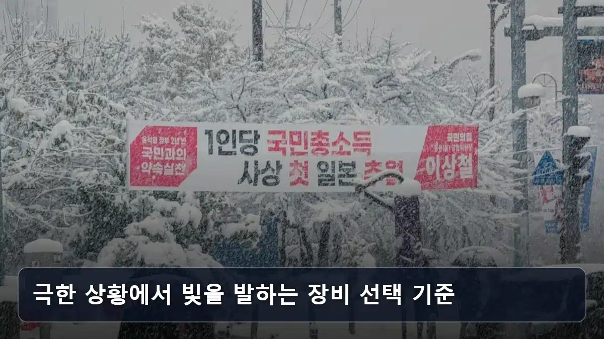 극한 상황에서 빛을 발하는 장비 선택 기준 관련 이미지