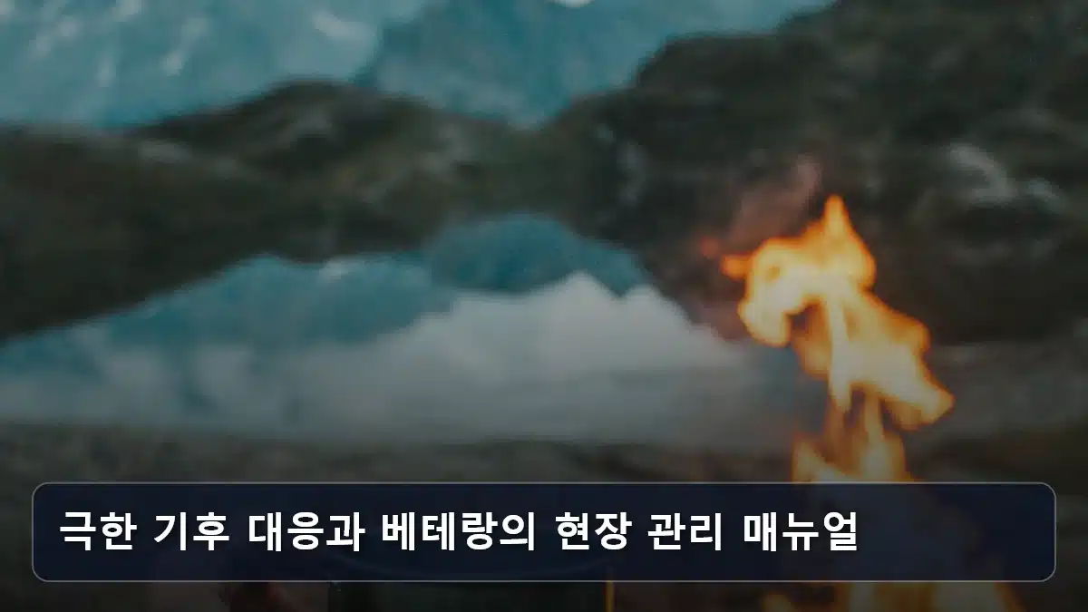 극한 기후 대응과 베테랑의 현장 관리 매뉴얼 관련 이미지