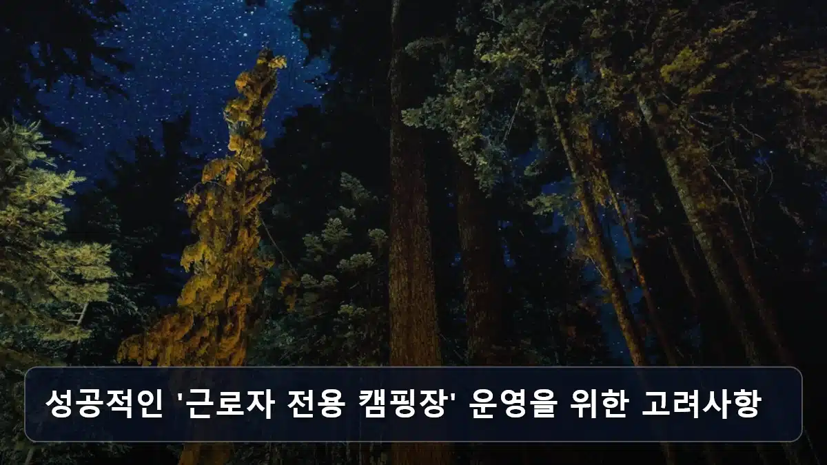 성공적인 '근로자 전용 캠핑장' 운영을 위한 고려사항 관련 이미지