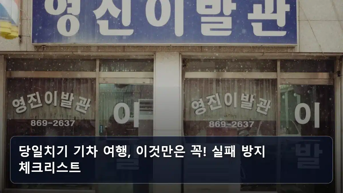 당일치기 기차 여행, 이것만은 꼭! 실패 방지 체크리스트 관련 이미지
