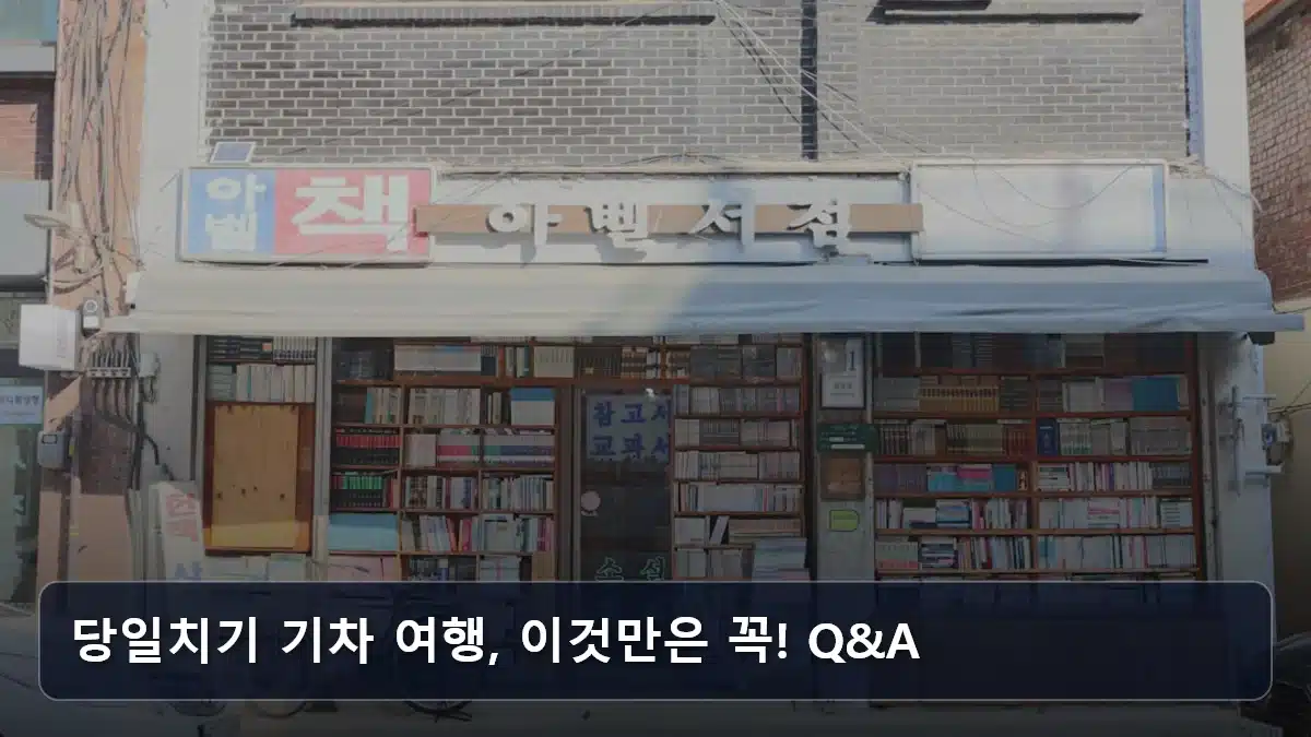 당일치기 기차 여행, 이것만은 꼭! Q&A 관련 이미지