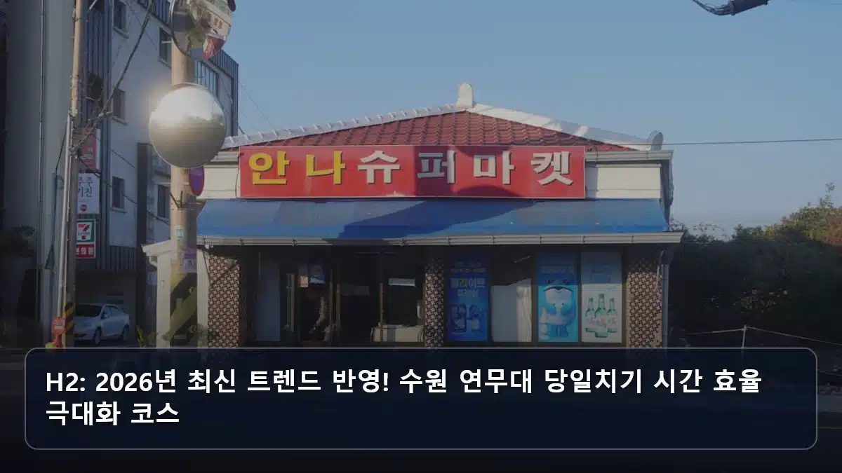 H2: 2026년 최신 트렌드 반영! 수원 연무대 당일치기 시간 효율 극대화 코스 관련 이미지