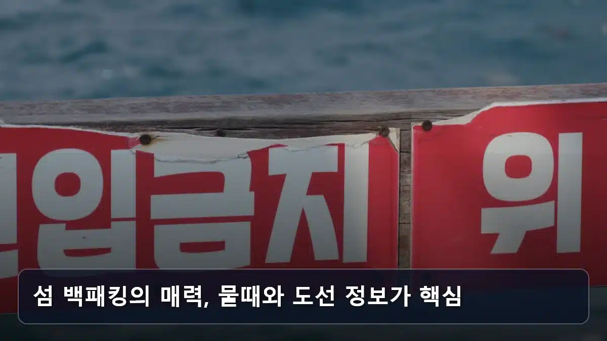 섬 백패킹의 매력, 물때와 도선 정보가 핵심 관련 이미지