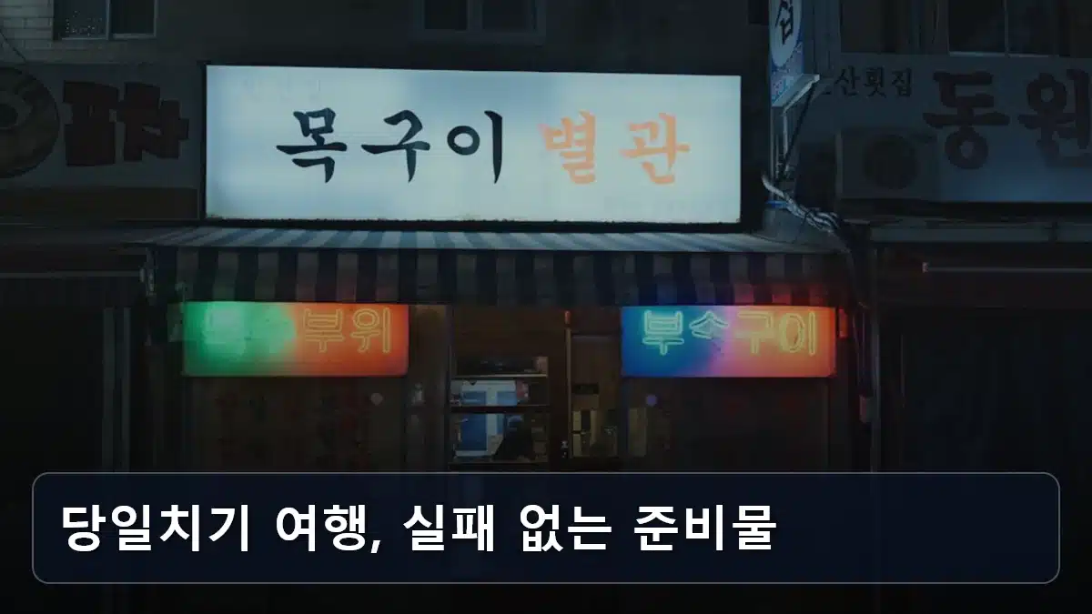 당일치기 여행, 실패 없는 준비물 관련 이미지