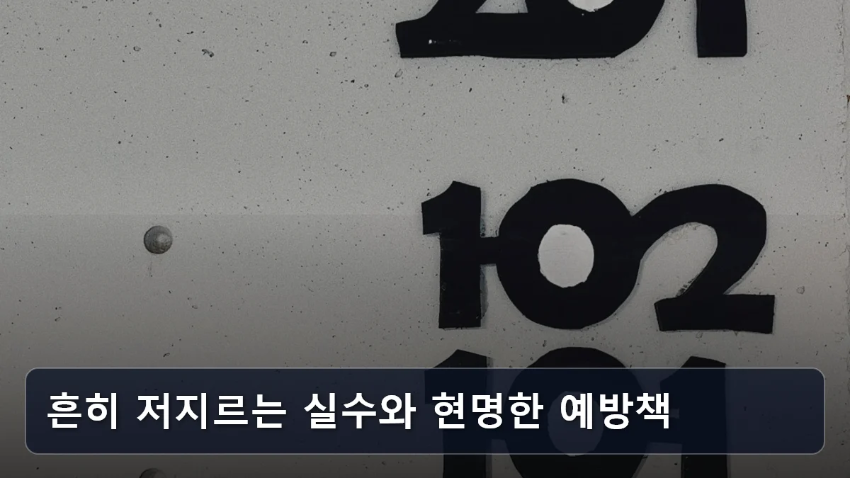 흔히 저지르는 실수와 현명한 예방책 관련 이미지