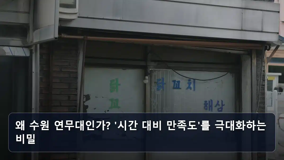왜 수원 연무대인가? '시간 대비 만족도'를 극대화하는 비밀 관련 이미지