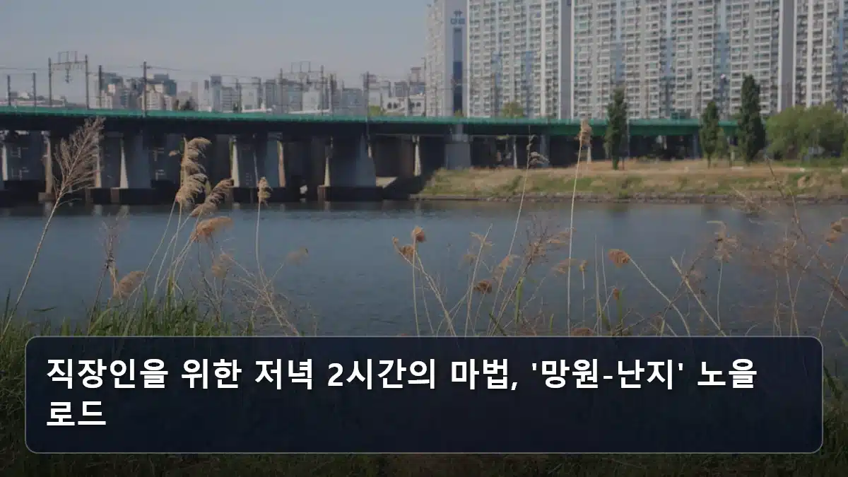 직장인을 위한 저녁 2시간의 마법, '망원-난지' 노을 로드 관련 이미지