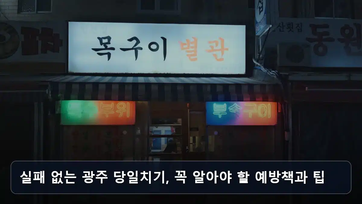 실패 없는 광주 당일치기, 꼭 알아야 할 예방책과 팁 관련 이미지