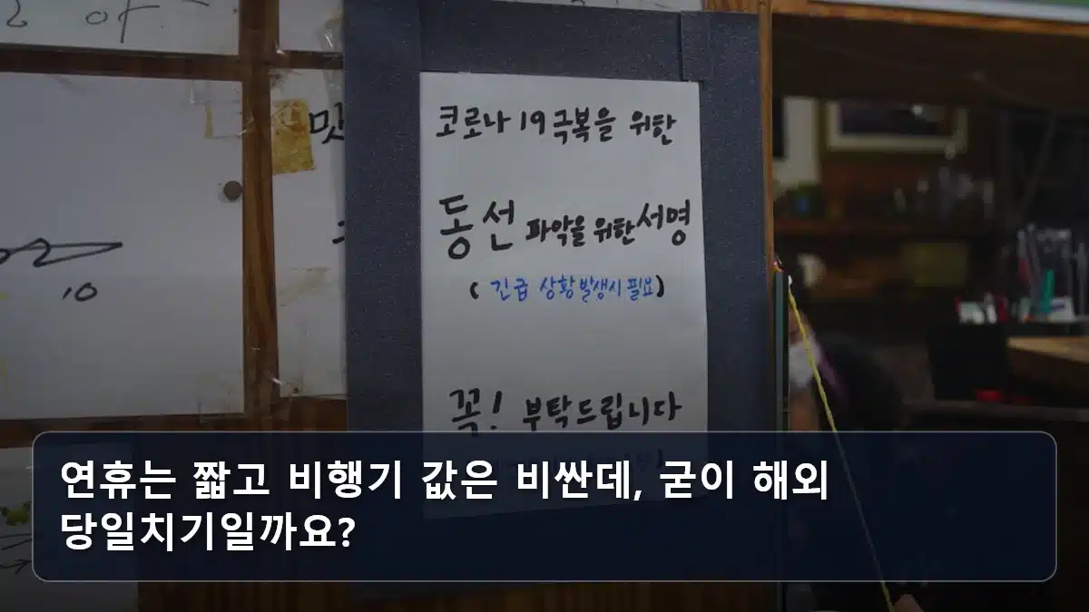 연휴는 짧고 비행기 값은 비싼데, 굳이 해외 당일치기일까요? 관련 이미지