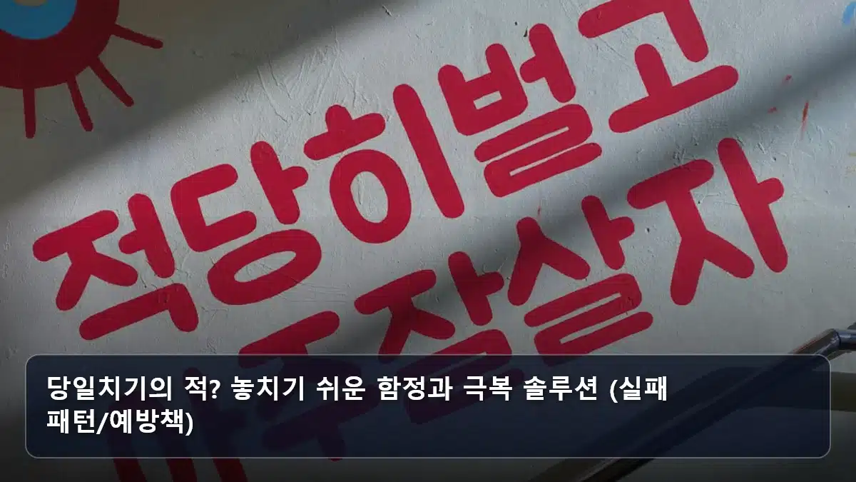 당일치기의 적? 놓치기 쉬운 함정과 극복 솔루션 (실패 패턴/예방책) 관련 이미지