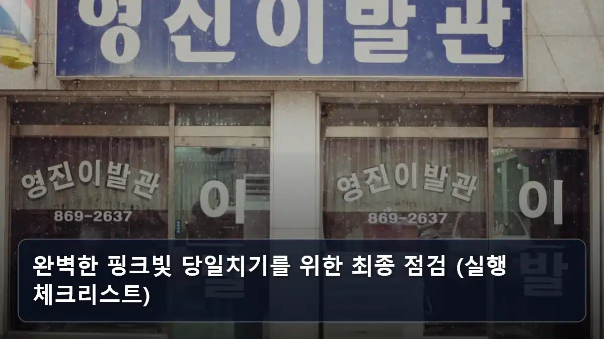 완벽한 핑크빛 당일치기를 위한 최종 점검 (실행 체크리스트) 관련 이미지