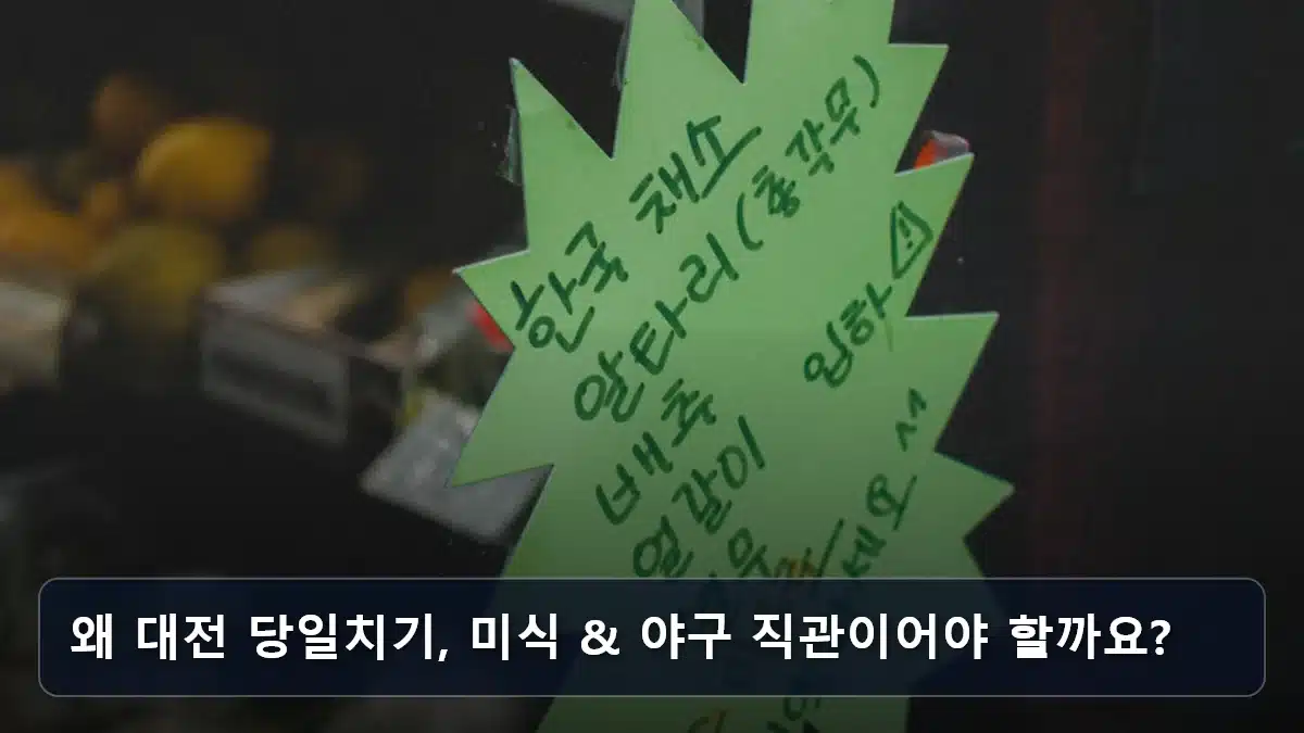 왜 대전 당일치기, 미식 & 야구 직관이어야 할까요? 관련 이미지