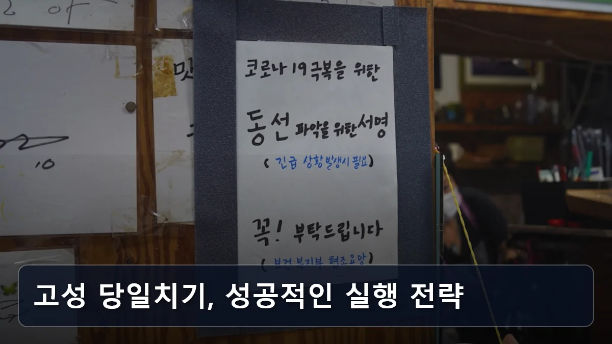 고성 당일치기, 성공적인 실행 전략 관련 이미지