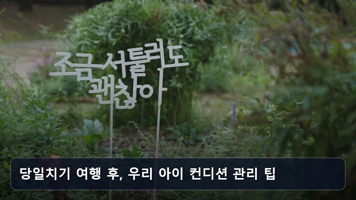당일치기 여행 후, 우리 아이 컨디션 관리 팁 관련 이미지