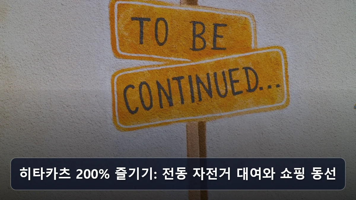 히타카츠 200% 즐기기: 전동 자전거 대여와 쇼핑 동선 관련 이미지